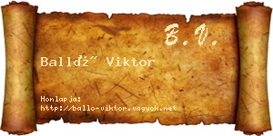 Balló Viktor névjegykártya